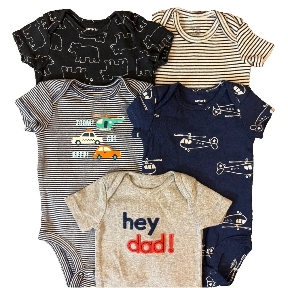 Carters‎ Baby Boy 3 Months Summer Clothes Lot Tees Shirts Bodysuits Rompers Dad